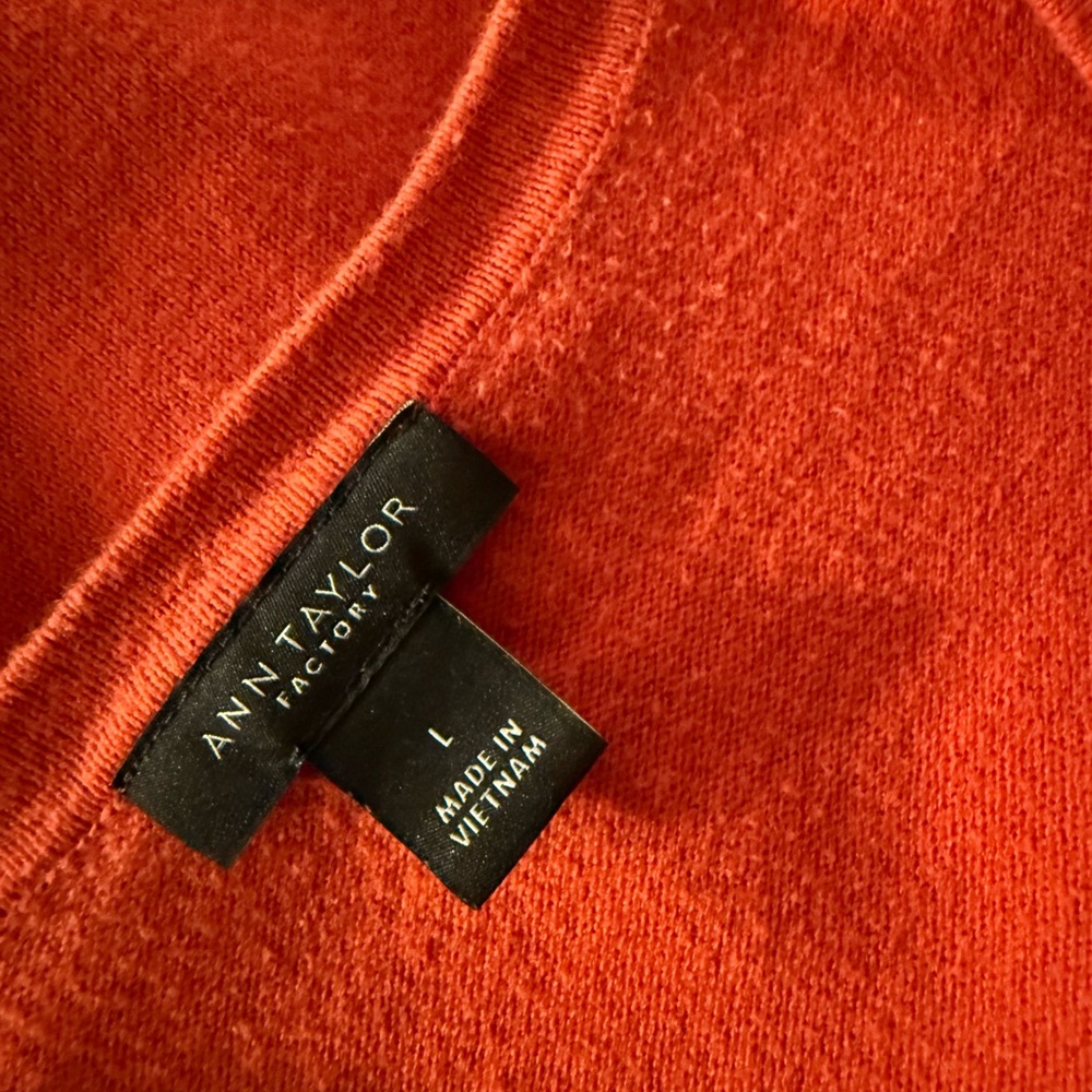 Ann Taylor Factory Burnt Orange Cardigan Sweater - Picture 7 of 8